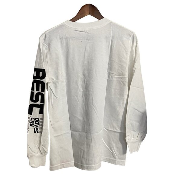 Breezy Excursion Mens NWOT White Best Doves Cry Graphic Long Sleeve Shirt Small - Picture 8 of 8